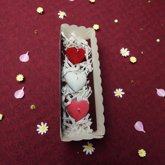 Valentine's Day Scented Candles Gift Set | Heart Shape Fragrance Gifting Purpose Scented Candle for Friends and Couples |100% SOYA Wax eco Friendly Candle Pack of 3