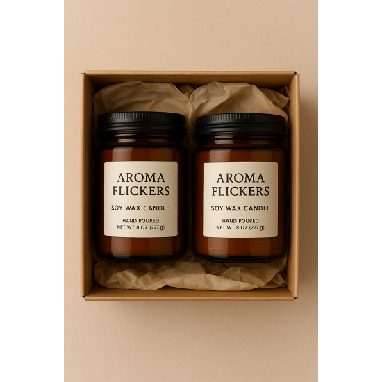 Scented Luxury soy amber candle jar gift box