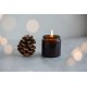 Amber candle glass jar 200 ml with black matt cap
