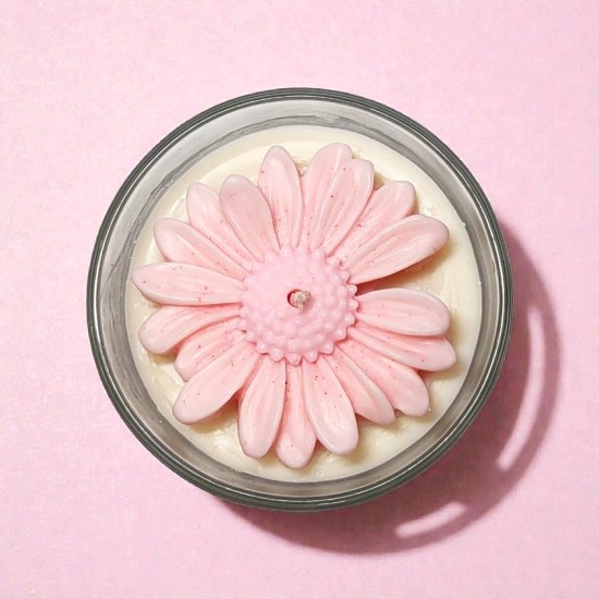 The "Sandalwood Bloom" Pink Daisy Jar