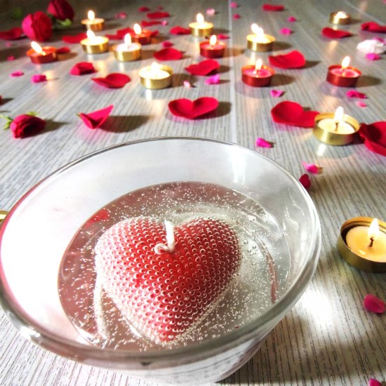 The "Eternal Flame" Red Heart Gel Candle