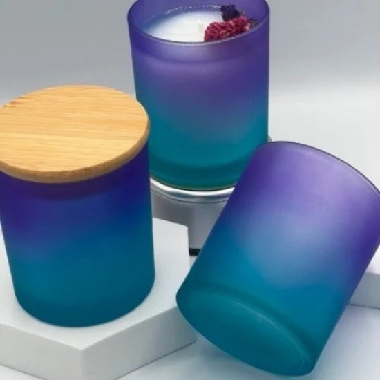 Vibrant Candle Glass cwith Wooden Lid