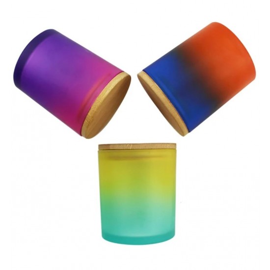 Vibrant Candle Glass cwith Wooden Lid