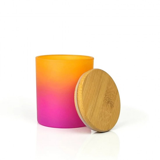Vibrant Candle Glass cwith Wooden Lid