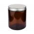 Amber candle glass jar 200 ml with black matt cap