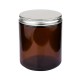 Amber candle glass jar 200 ml with black matt cap