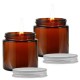 Amber candle glass jar 200 ml with black matt cap