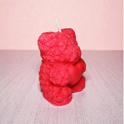 The "Cuddle Glow" Red Teddy Candle