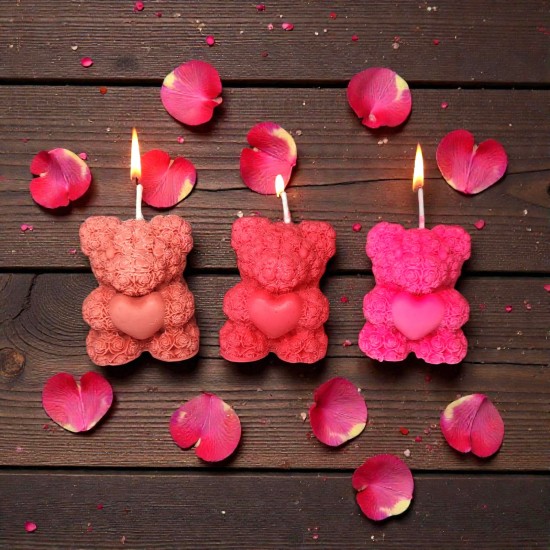 The "Cuddle Glow" Red Teddy Candle