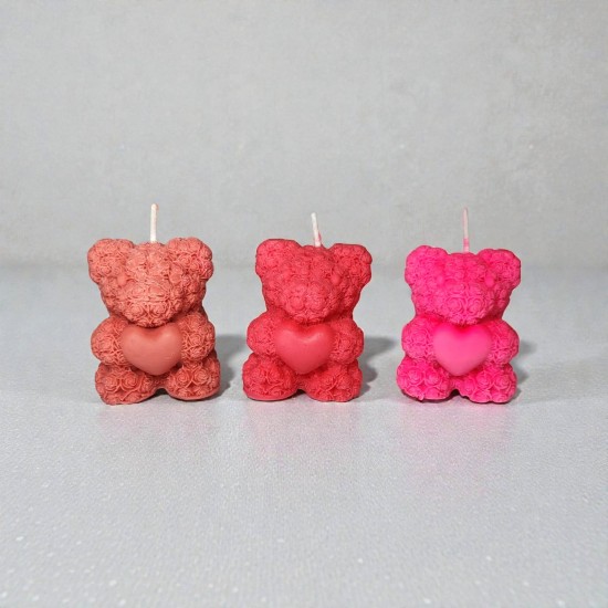 The "Cuddle Glow" Red Teddy Candle